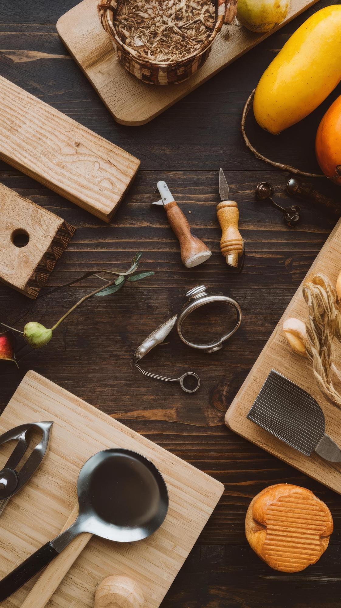 Small artisan kitchen workspace with tools